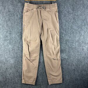 Eddie Bauer Travex Pants Womens 6 Brown Stretch Flat Front Pull On Elastic Waist